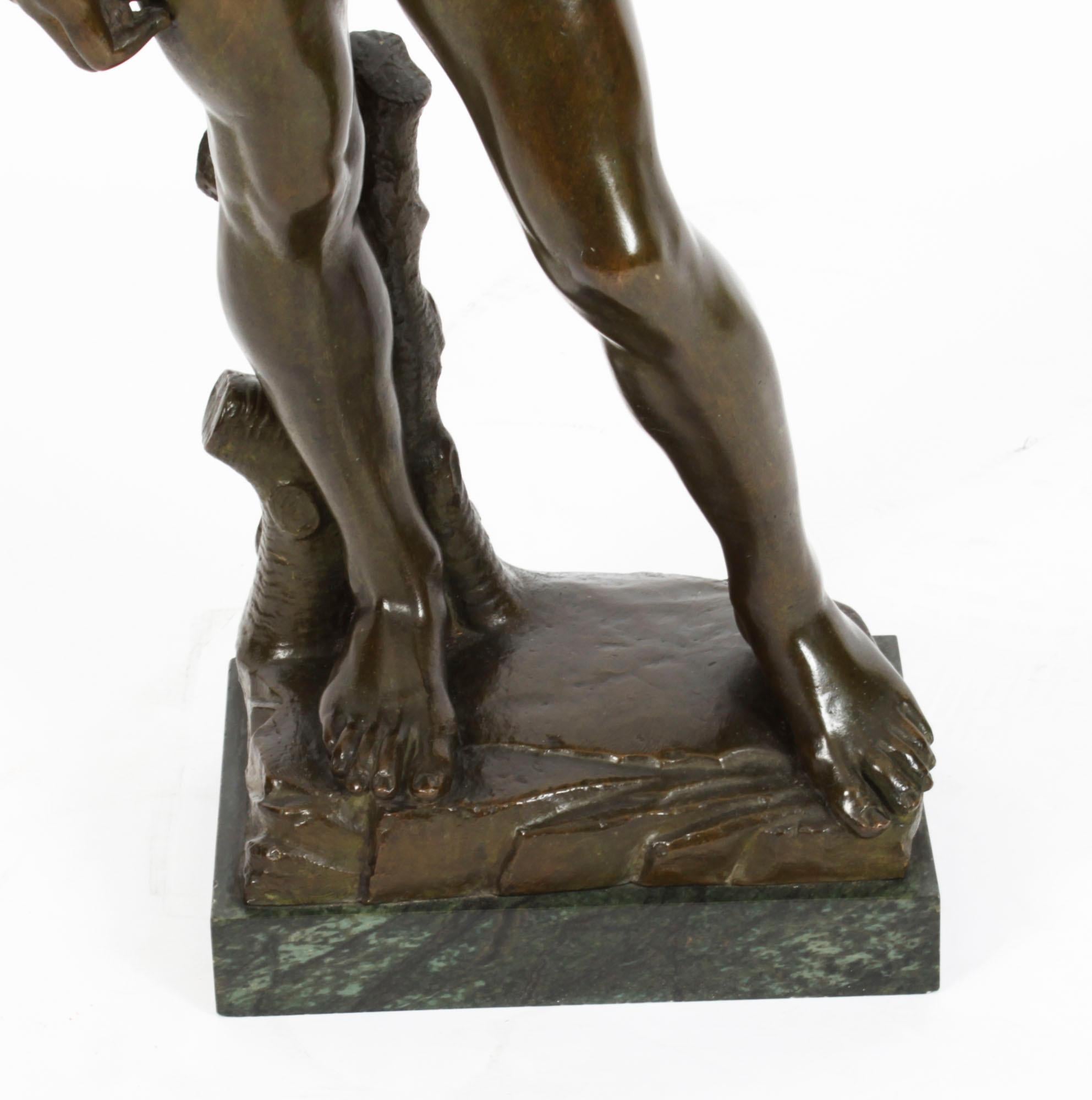 Late 19th Century Antique Monumental Grand Tour Bronze of Michelangelo David, 19th Century For Sale