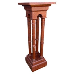 Antike & Monumental Hand Crafted Rouge Griotte Marmor Säulen The Pedestal Stand