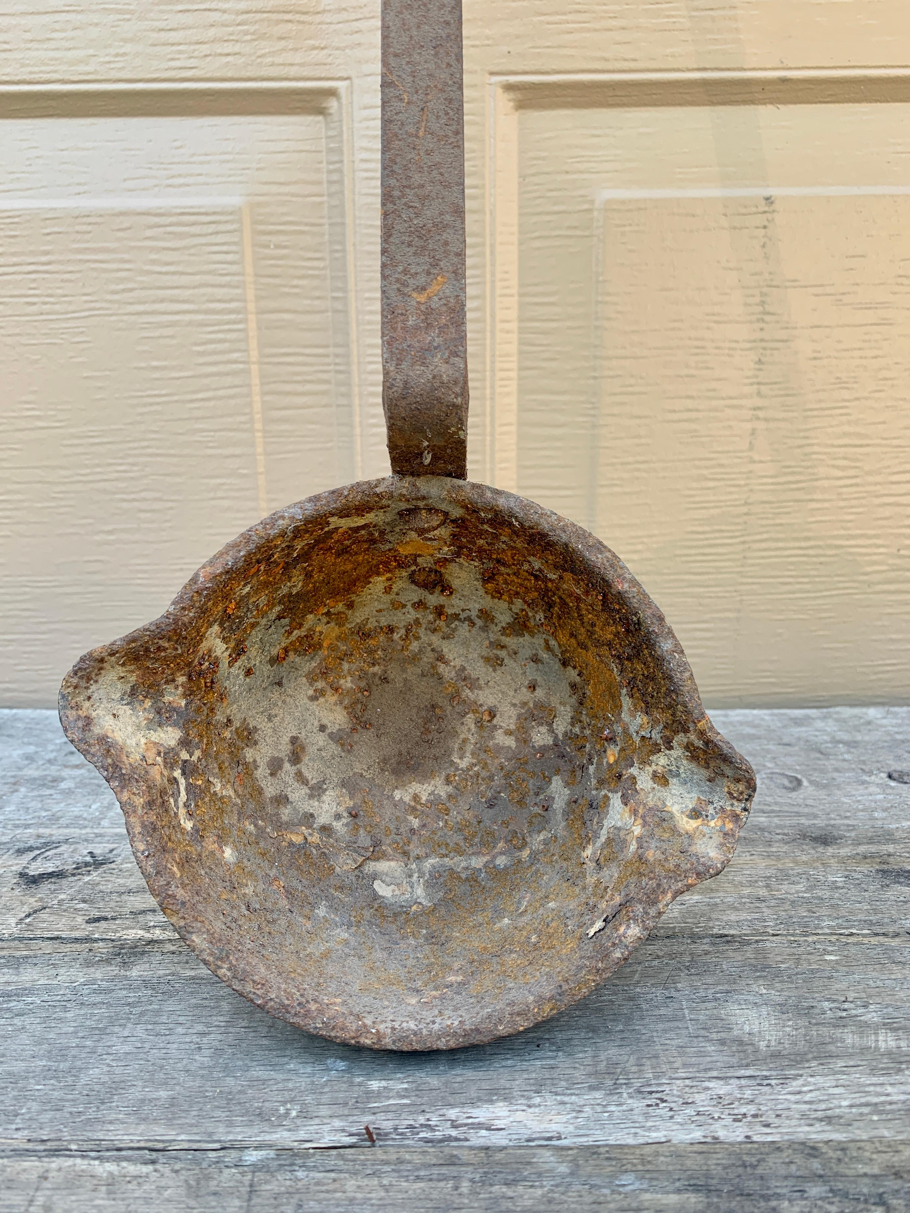 Antique Monumental Hand Forged Iron Commercial Ladle, Early 20th Century For Sale 6
