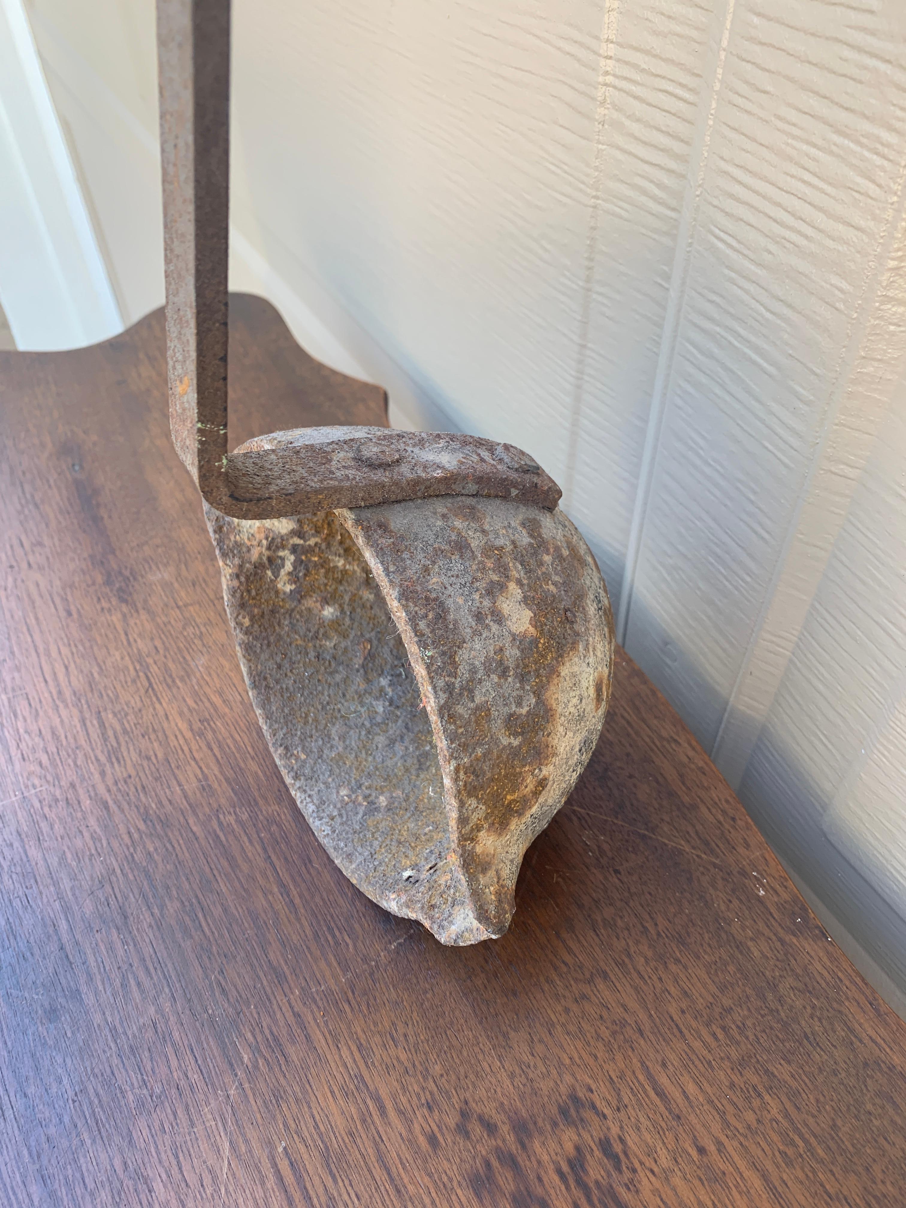 Antique Monumental Hand Forged Iron Commercial Ladle, Early 20th Century For Sale 2
