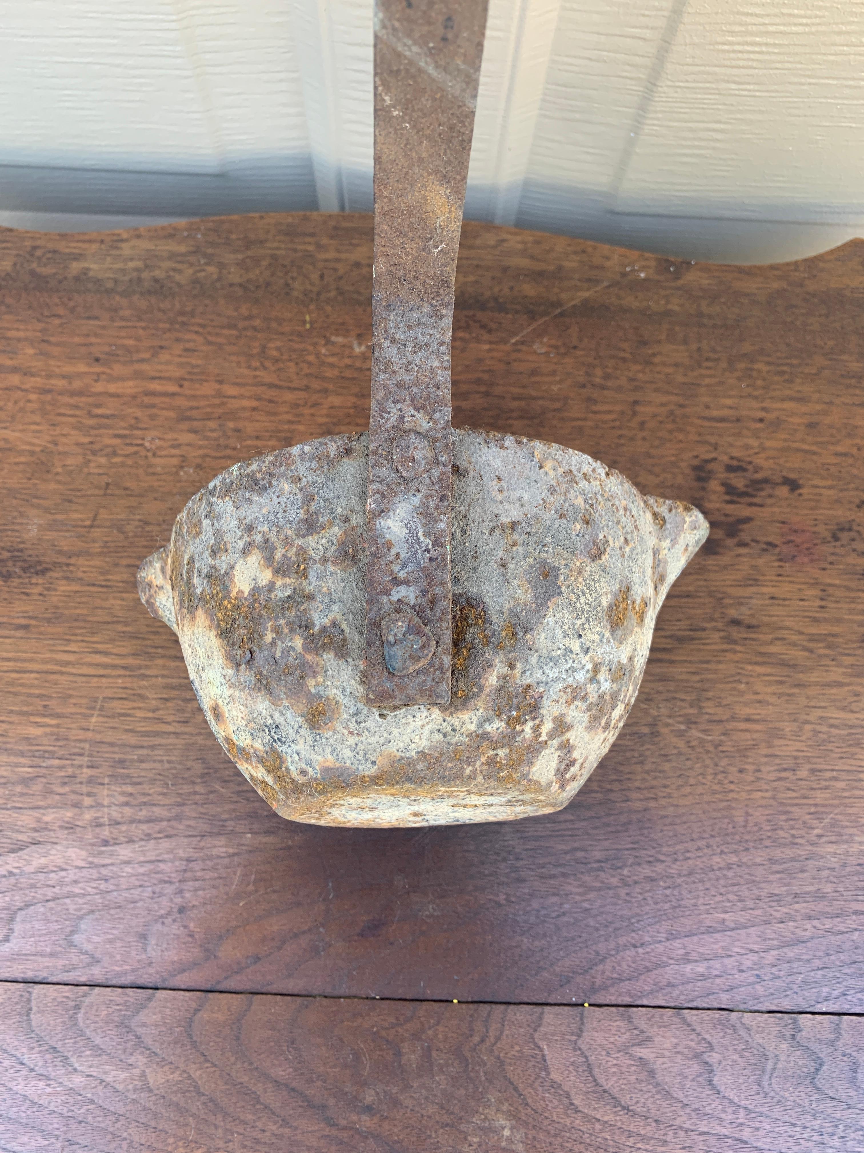 Antique Monumental Hand Forged Iron Commercial Ladle, Early 20th Century For Sale 4