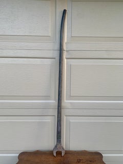 Antique Monumental Hand Forged Iron Railroad Wrench, Early 20th Century