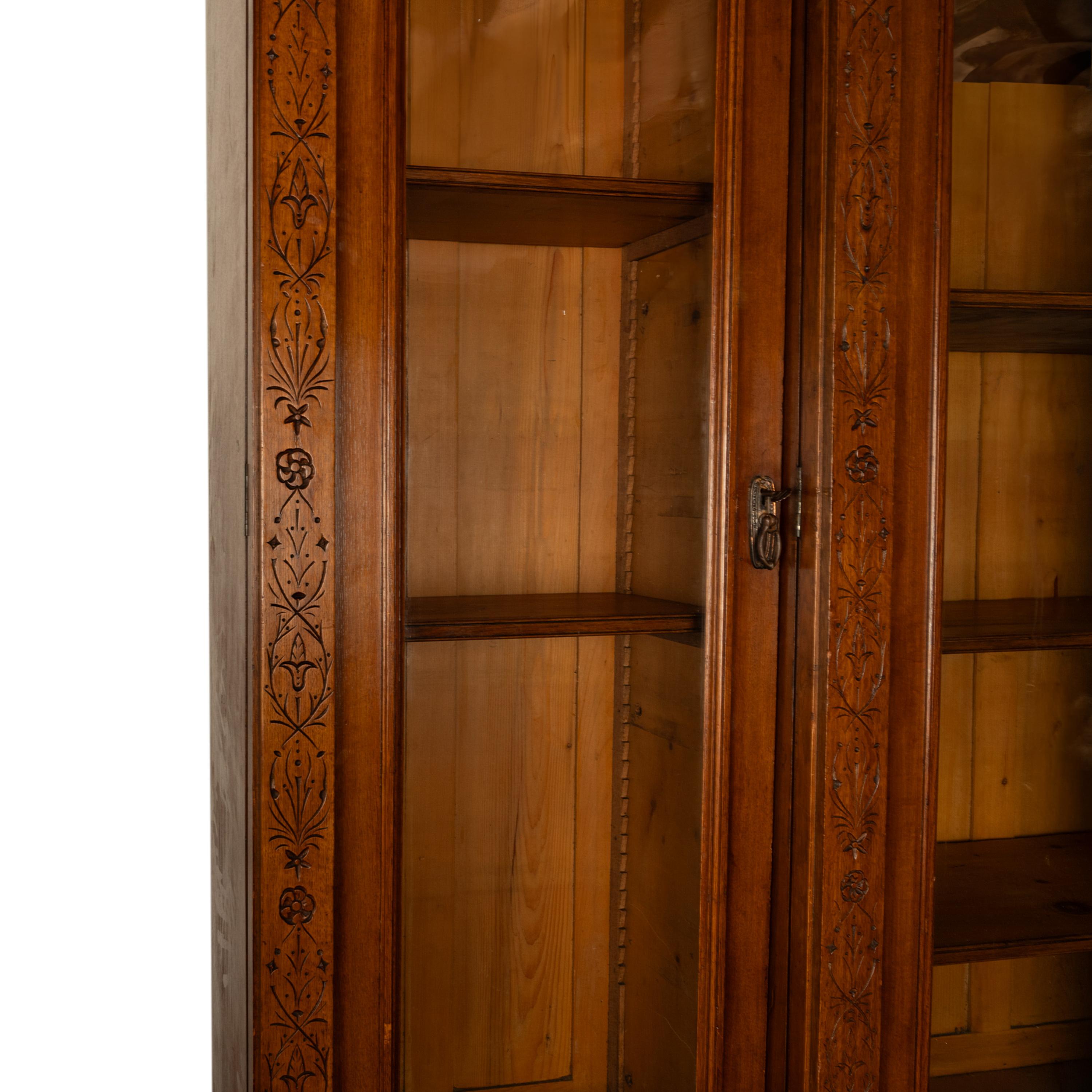 Antique Monumental Irish Carved Oak Breakfront Bookcase Library Bibliotheque 13