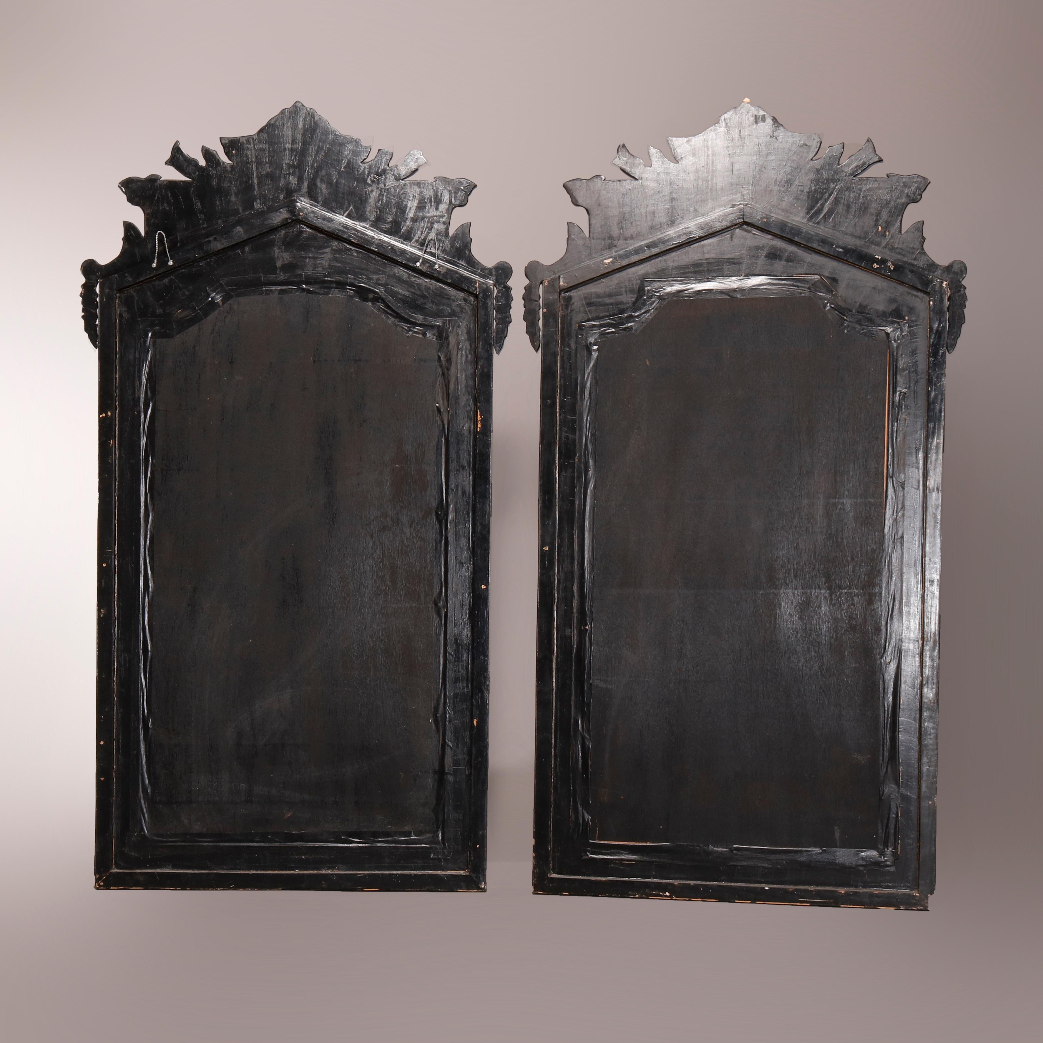 Antique Monumental Italian Venetian Style Floral Etched Wall Mirrors, 20th C 13