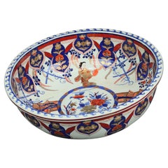 Antique Monumental Japanese Imari Meiji Washbowl, Circa 1900