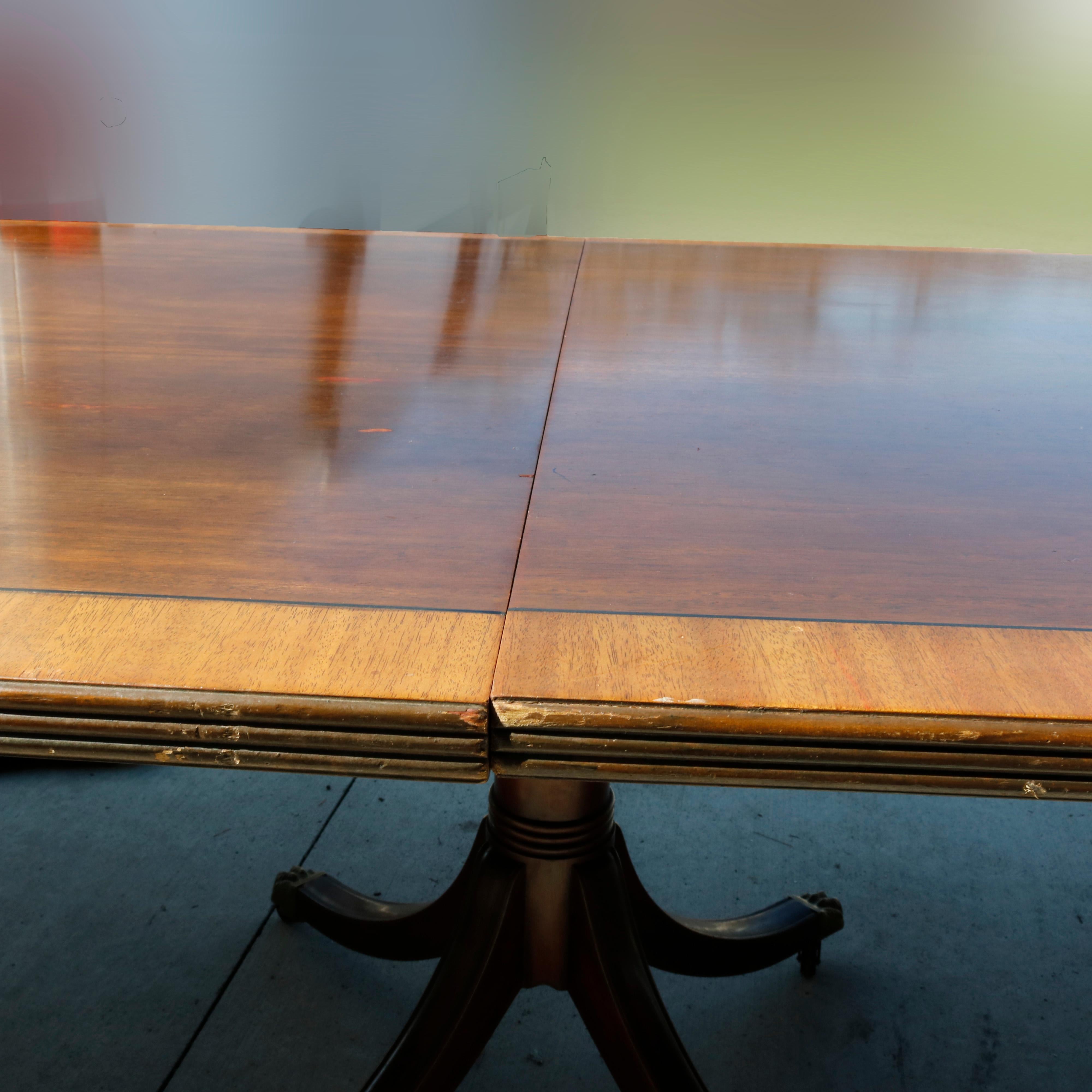 Antique Monumental Kittinger Mahogany Triple Pedestal Conference Table, C1920 9