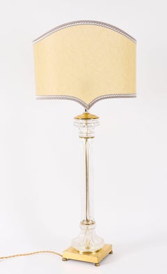 Antique Monumental Pair Art Deco Glass & Ormolu Table Lamps 20th Century