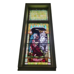 Antique Monumental Tiffany Style Salvaged "Easter" Stained Glass Window Antique Monumental Tiffany Style Salvaged "Easter" Stained Glass Window