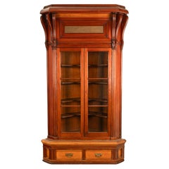 Antique Monumental Victorian Mansion Eastlake Fir Corner Cupboard Cabinet Oregon