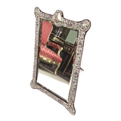Antique Monumental Victorian Silver Easel Mirror John & William Deakin, 1901