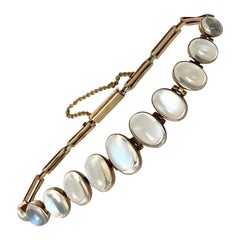 Antique Moonstone and 9 Carat Gold Bracelet