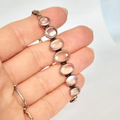 Bracelet ancien en pierre de lune et or rose 9 carats