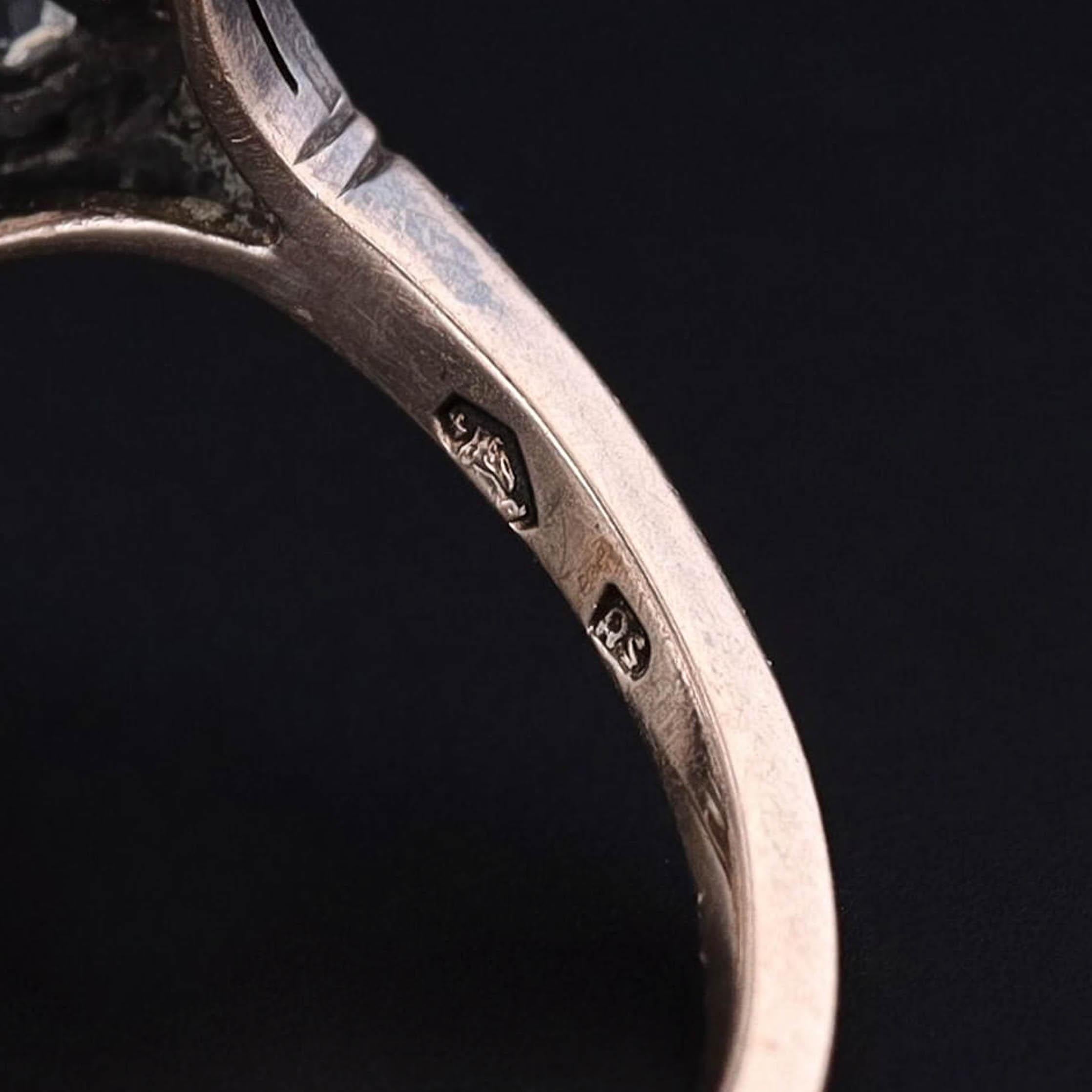 Antique Moonstone and Diamond Ring of Silver Topped 14k Gold In Good Condition In Lewisburg, PA