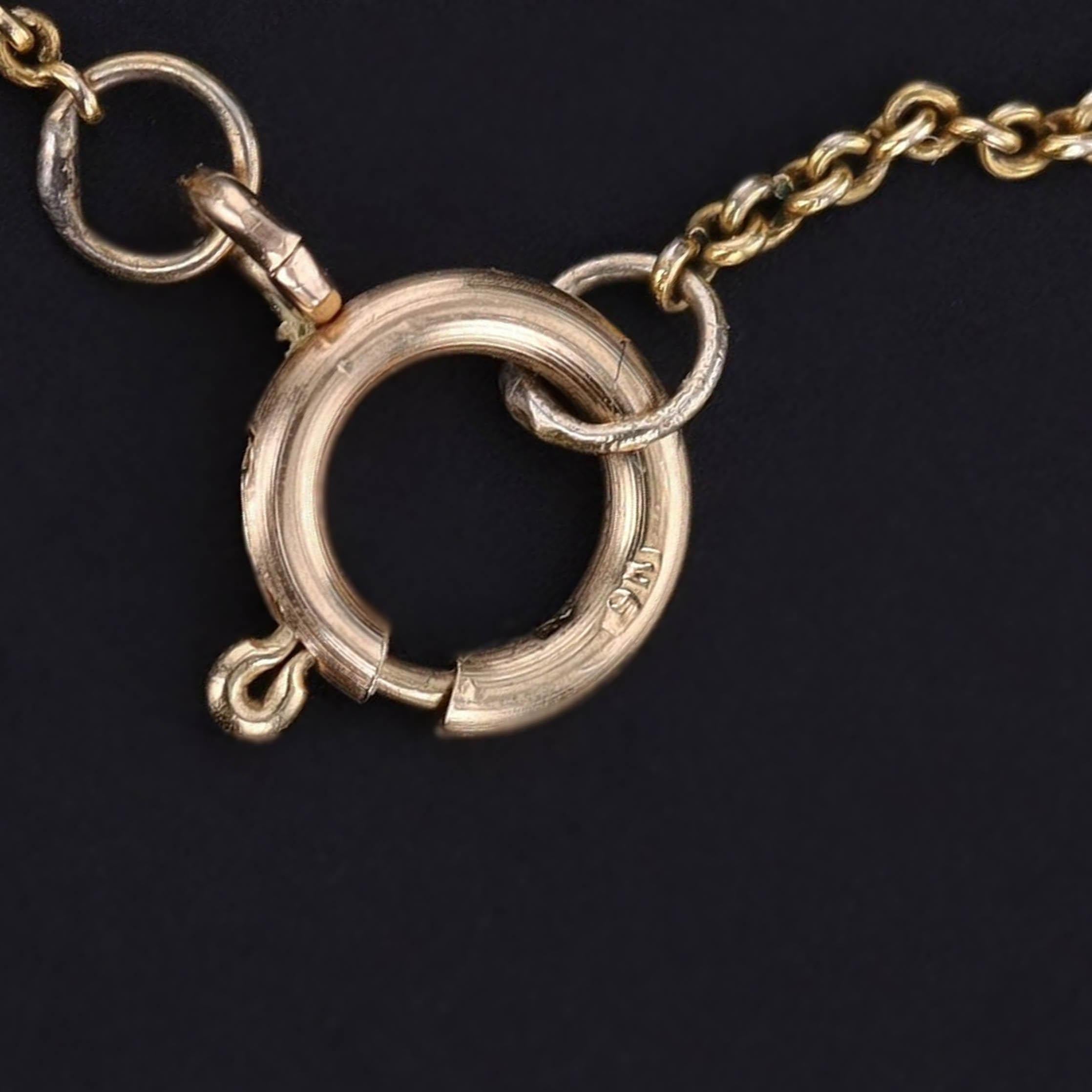 Cabochon Collana antica con festone di pietra di luna in oro 10k in vendita