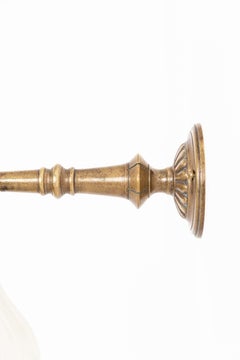 Antique Moonstone Opaline Glass and Brass Wall Lamp, c.1910