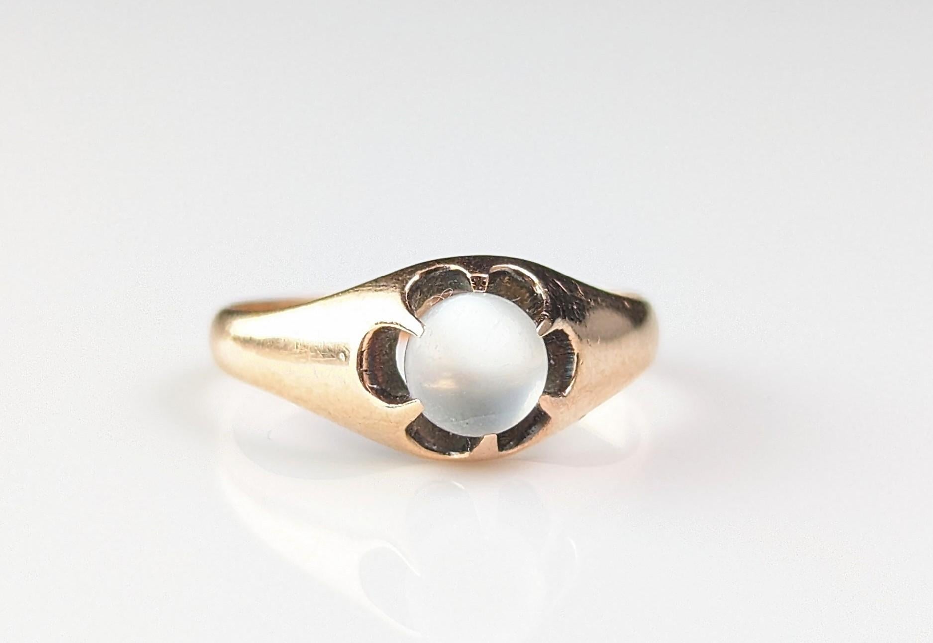Antique Moonstone ring, Art Deco, 9k gold  5