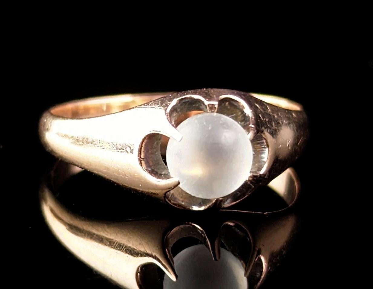 Antique Moonstone ring, Art Deco, 9k gold  1