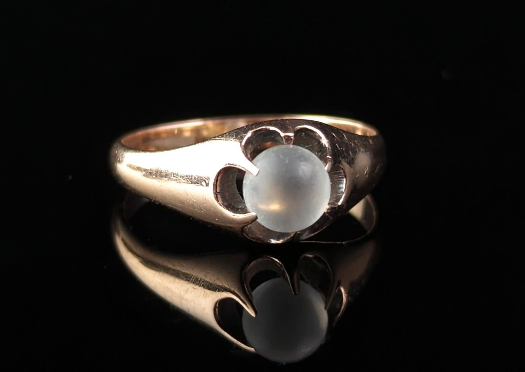 Antique Moonstone ring, Art Deco, 9k gold  2
