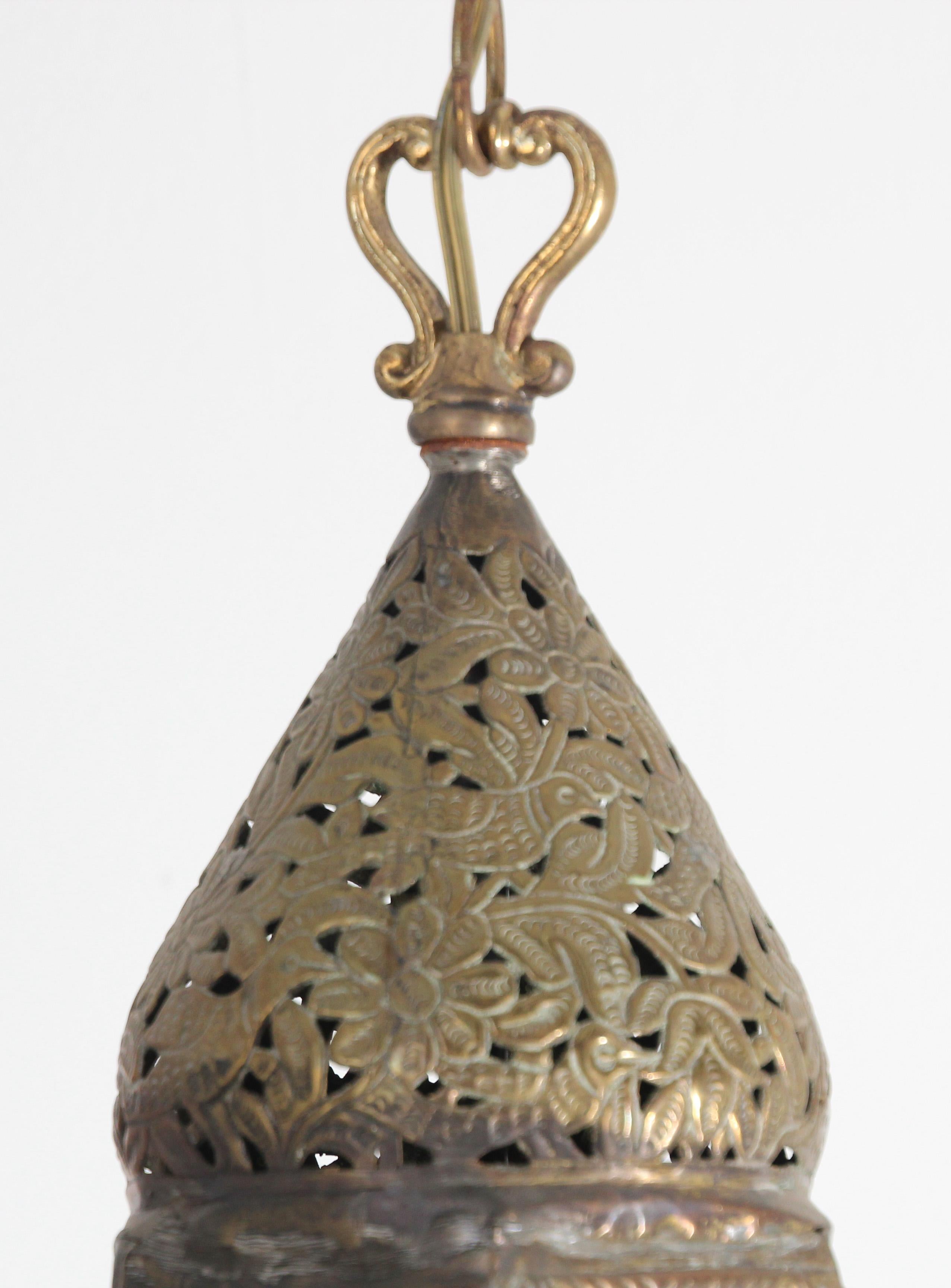Antique Moorish Brass Turkish Palace Pendant For Sale 9