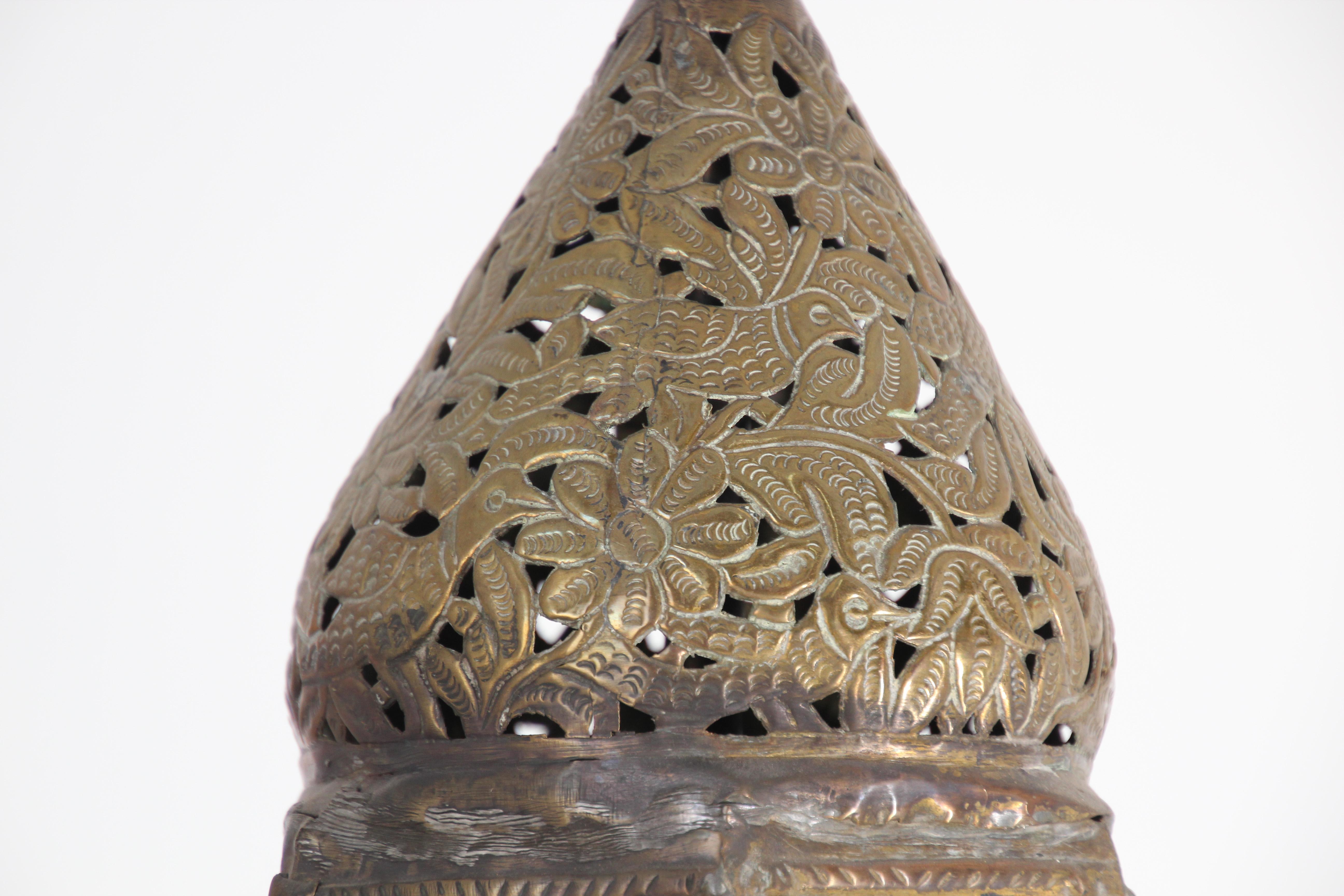 Antique Moorish Brass Turkish Palace Pendant For Sale 10