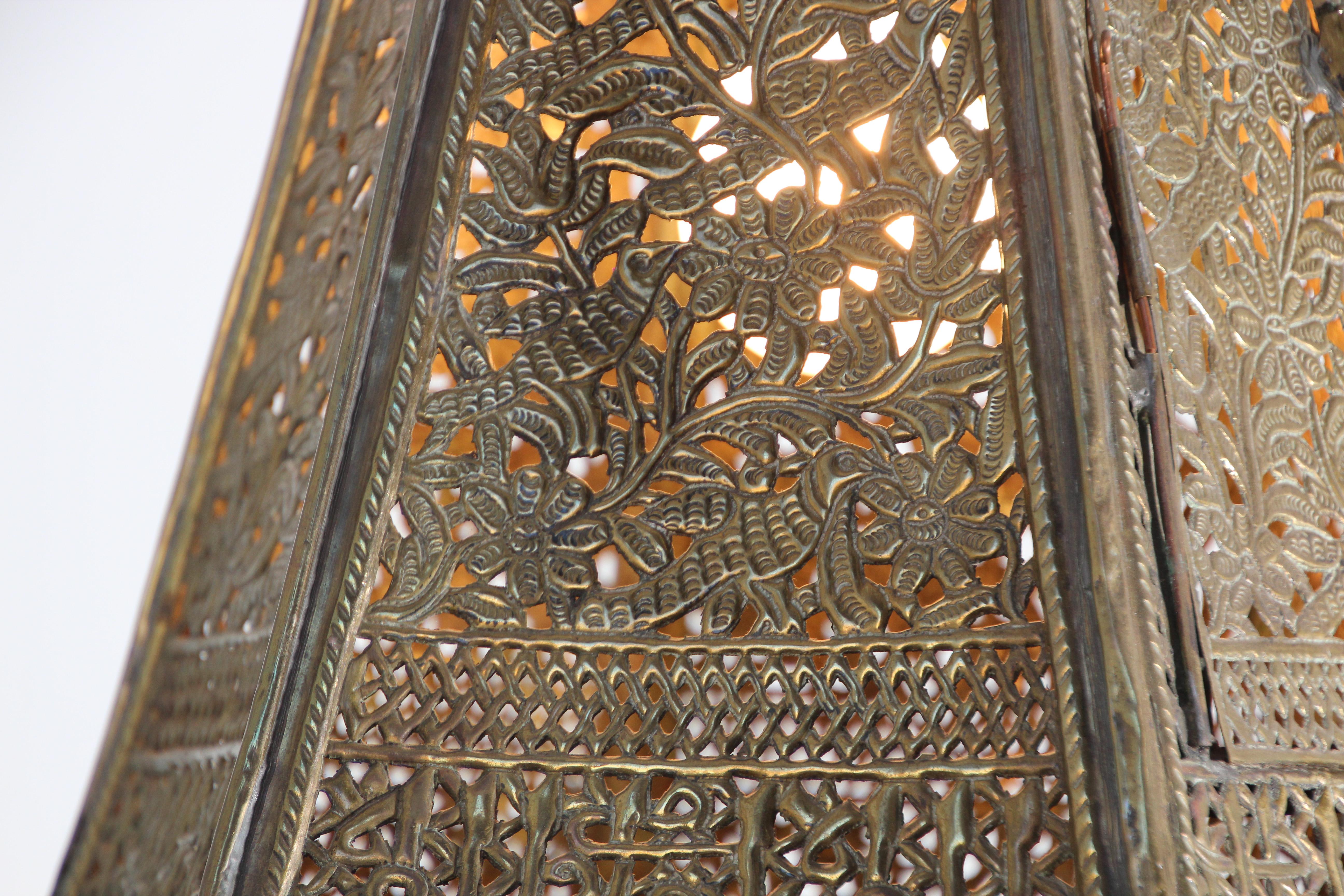 Antique Moorish Brass Turkish Palace Pendant For Sale 1