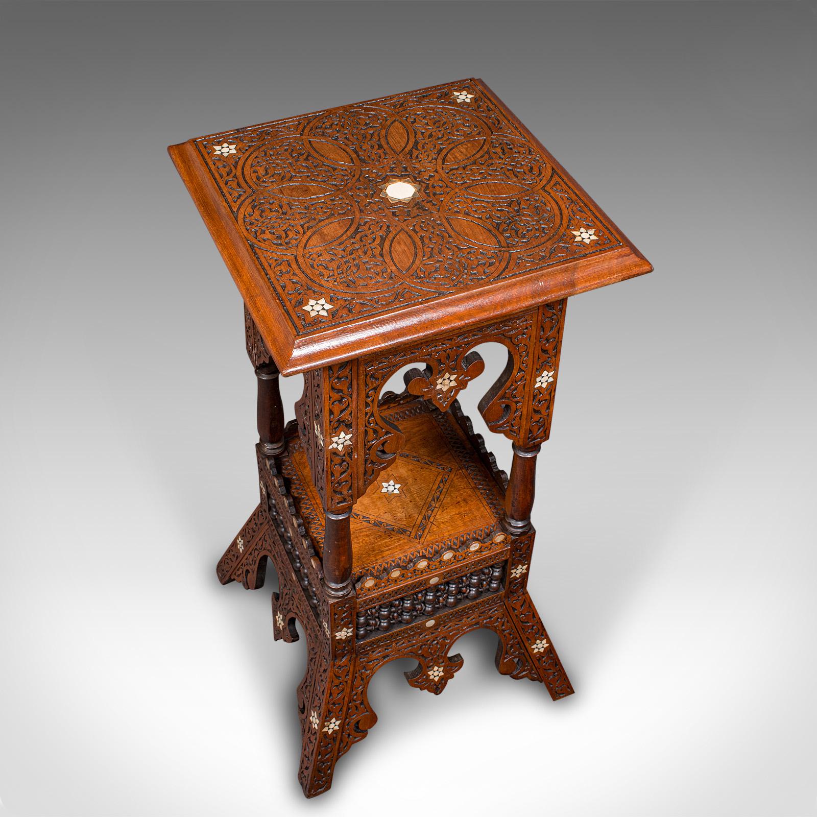 Ancien Stand de jardinière mauresque, Teck du Moyen-Orient, Podium de jardinière, Victorien en vente 1