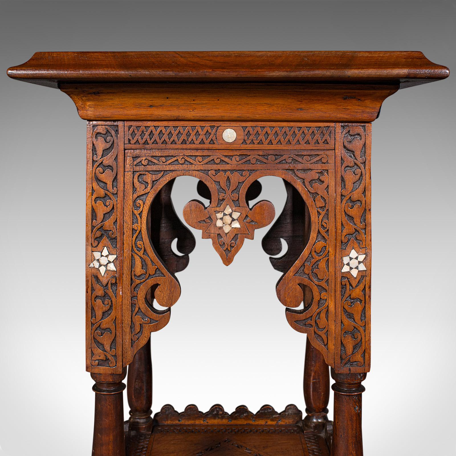Ancien Stand de jardinière mauresque, Teck du Moyen-Orient, Podium de jardinière, Victorien en vente 3