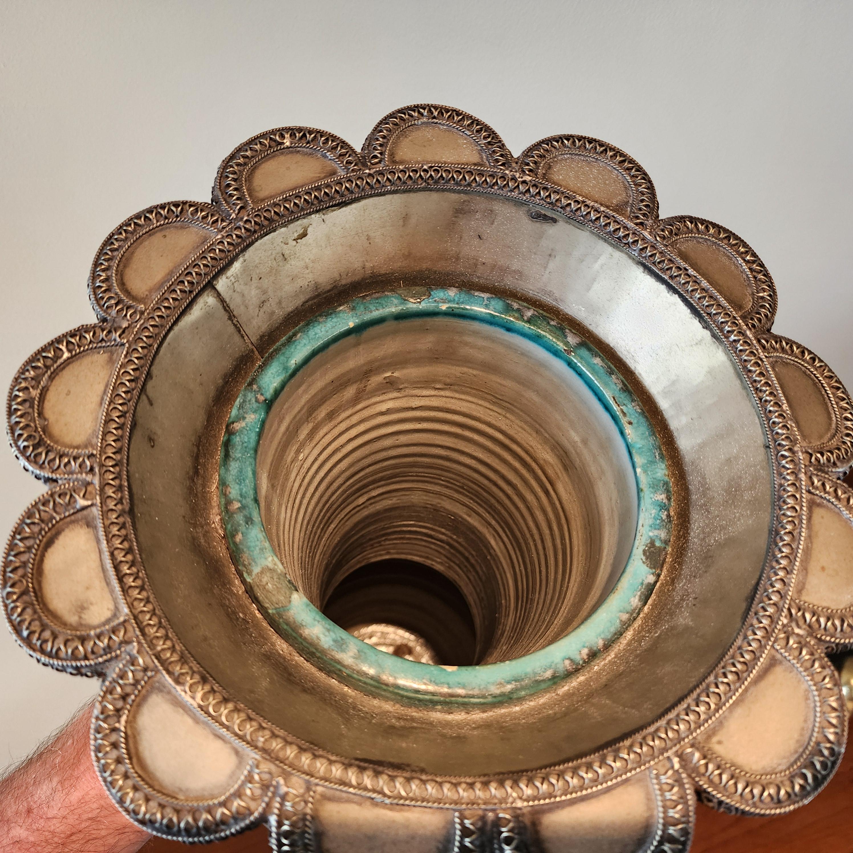 Antike maurische marokkanische Bodenvase aus Keramik im Angebot 2