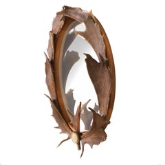Antiker Elchgeweih-Wandspiegel