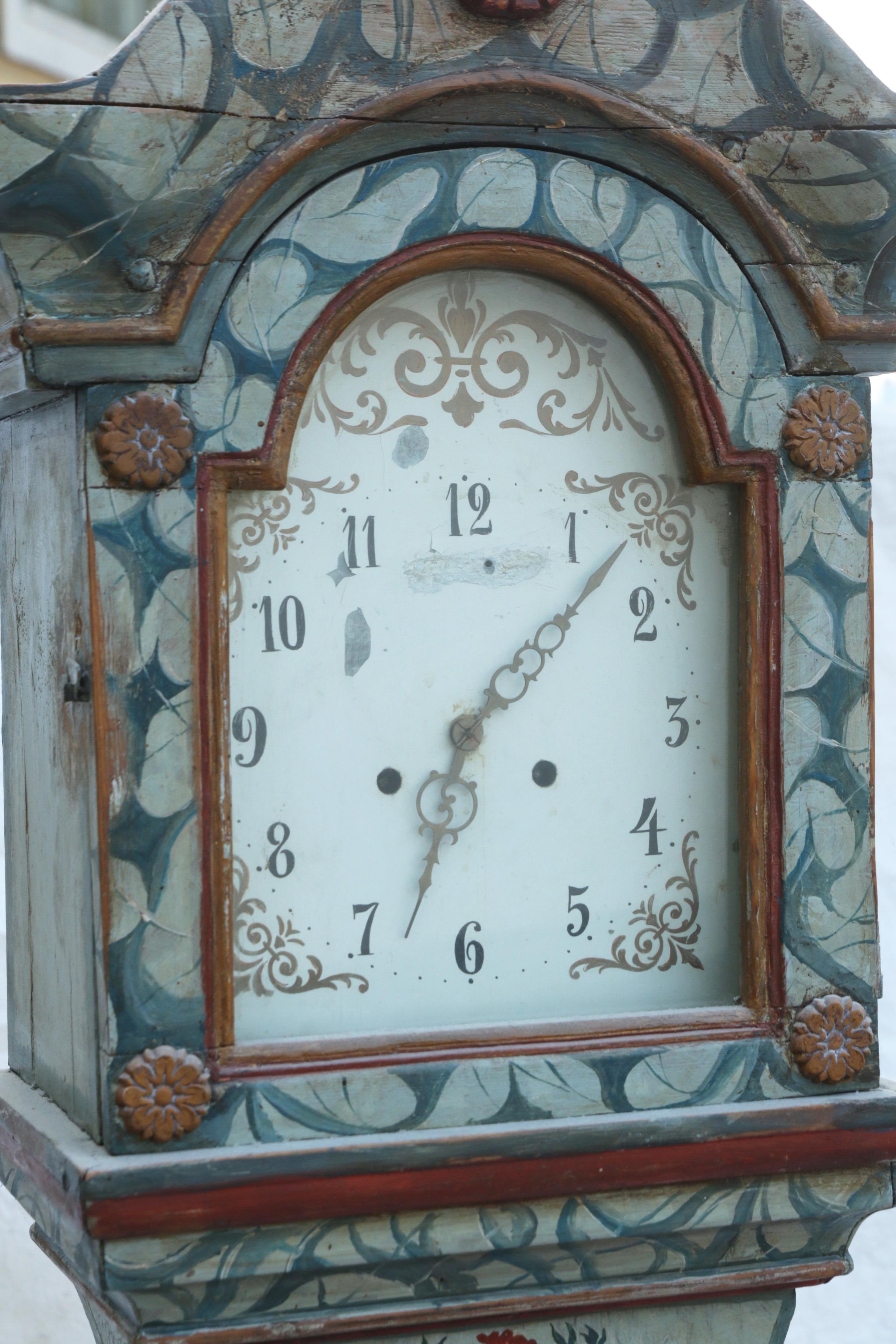 Swedish Antique Mora Clock 1782 For Sale