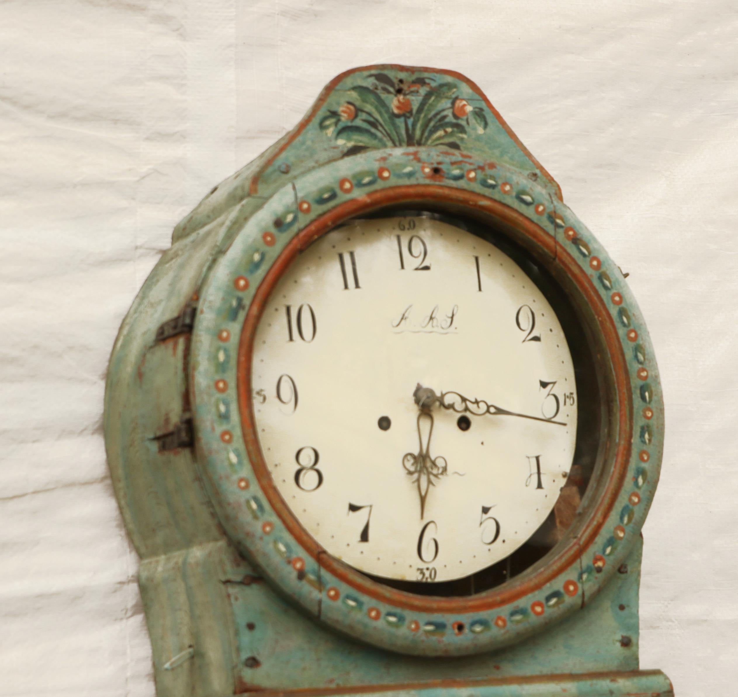 Swedish Antique Mora Clock 1848 For Sale