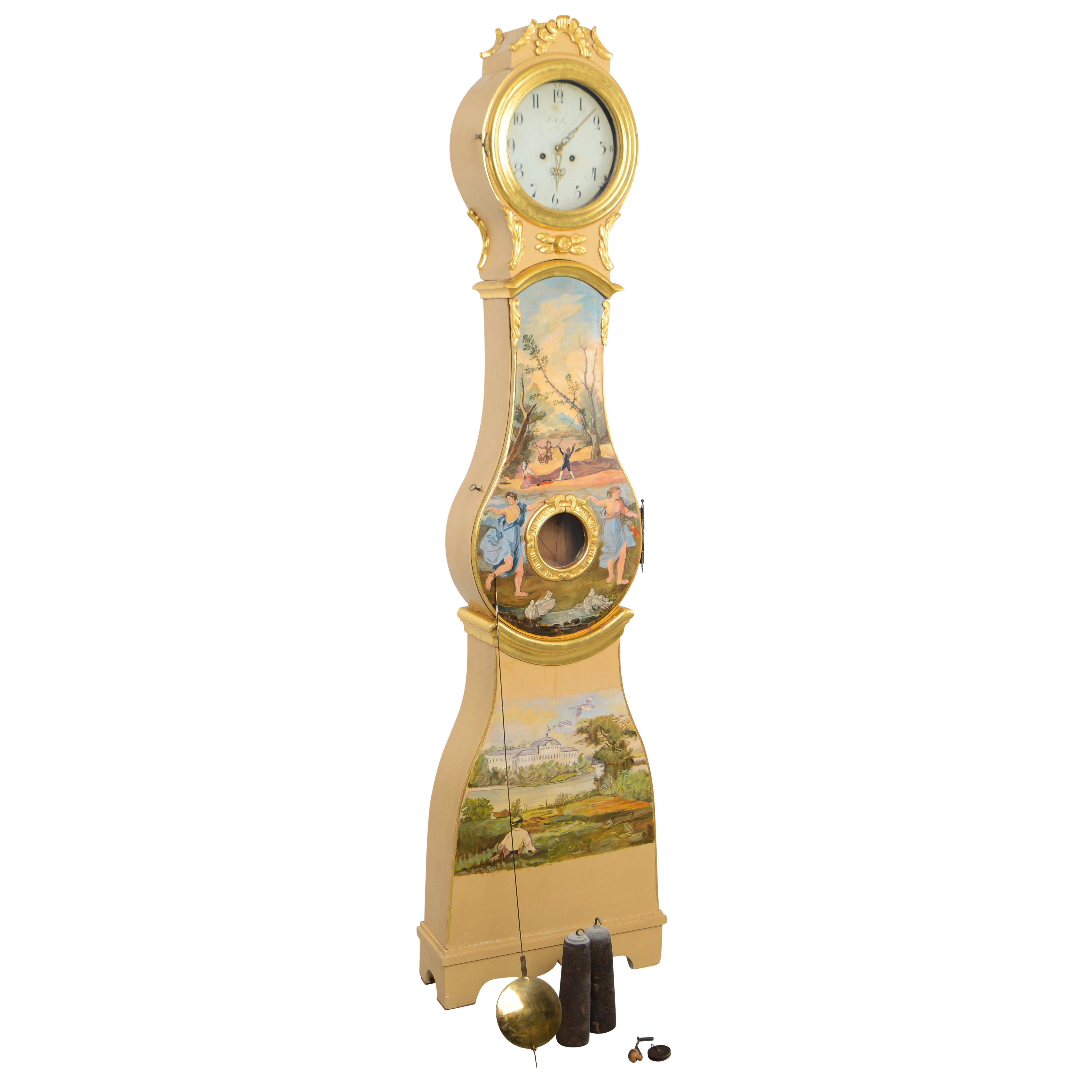Swedish Antique Mora Clock 1849 For Sale