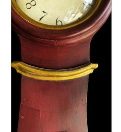 Antike schwedische Mora-Uhr Schwedisch 1800er Jahre Antike Burgunder und Gold