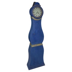 Antique Mora Clock Swedish 1800s Blue Gold