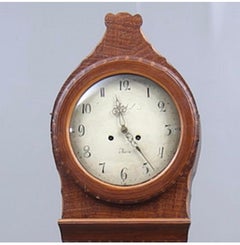 Antike Mora Clocks Schwedisch 1800s Folk Art Braun Faux Holzmaserung