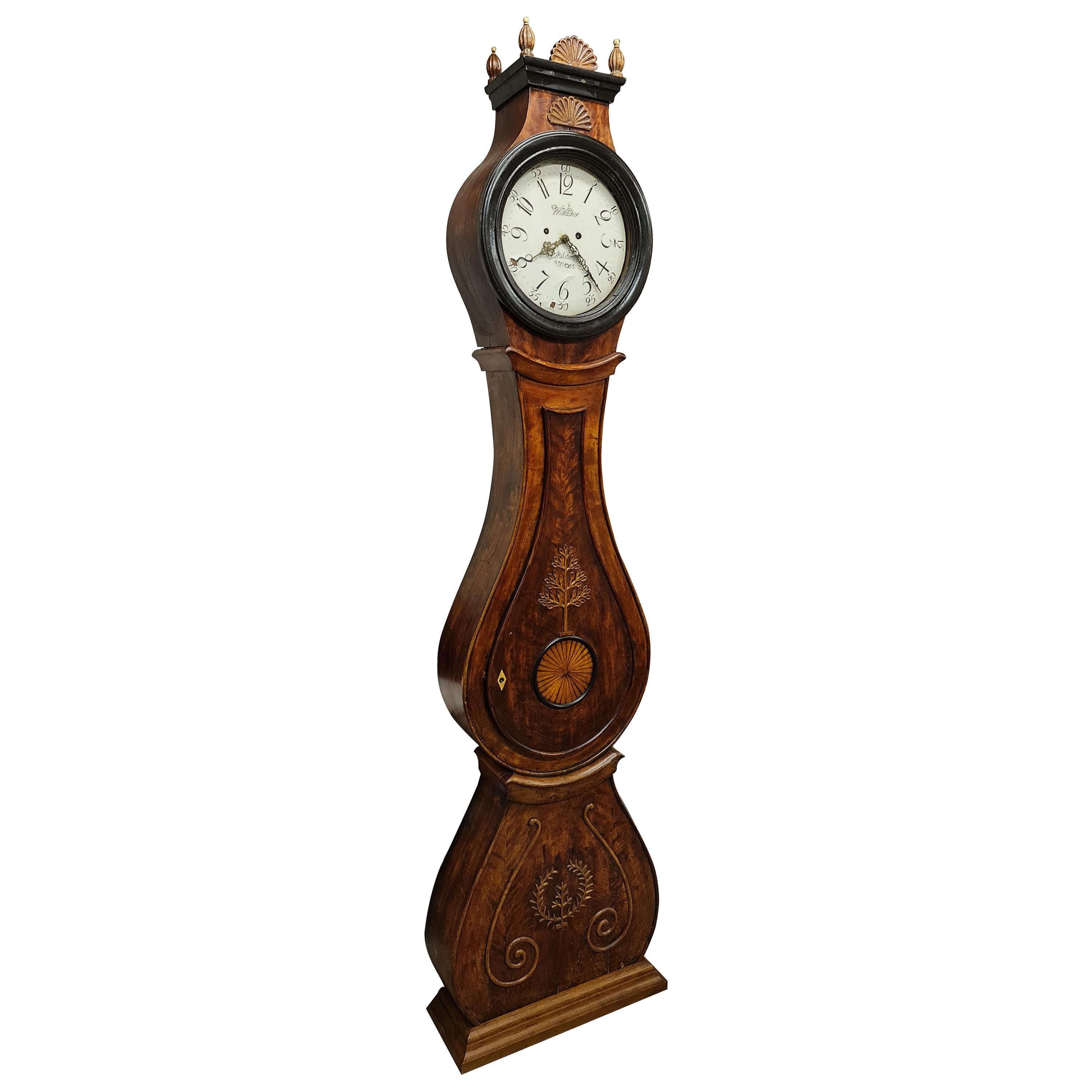 Antique Mora Clock Swedish Biedermeier Ormolu 1800s Gustavian Grandfather