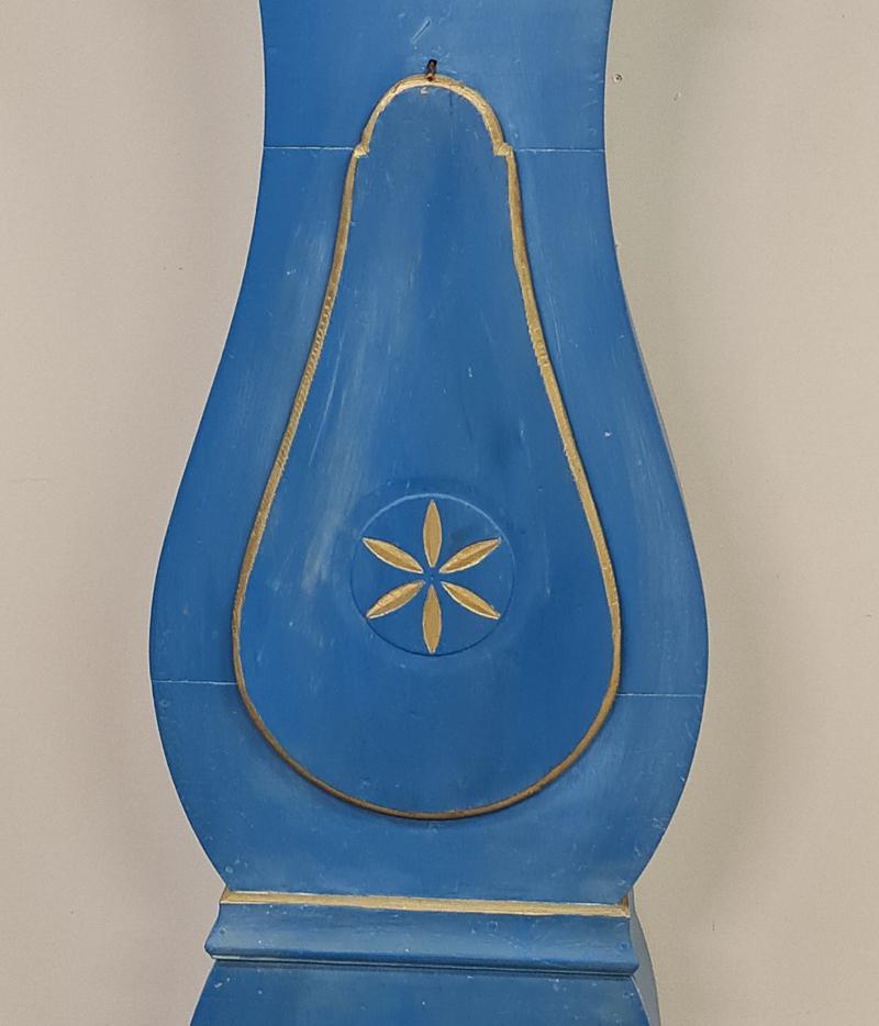 Antike schwedische Mora-Uhr frühe 1800er Jahre Blau-Gold-Stern-Motiv (Gustavianisch) im Angebot