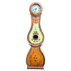 Antique Mora Clock Swedish Fryksdall Folk Art Kurbits 1800s Gustavian 200cm