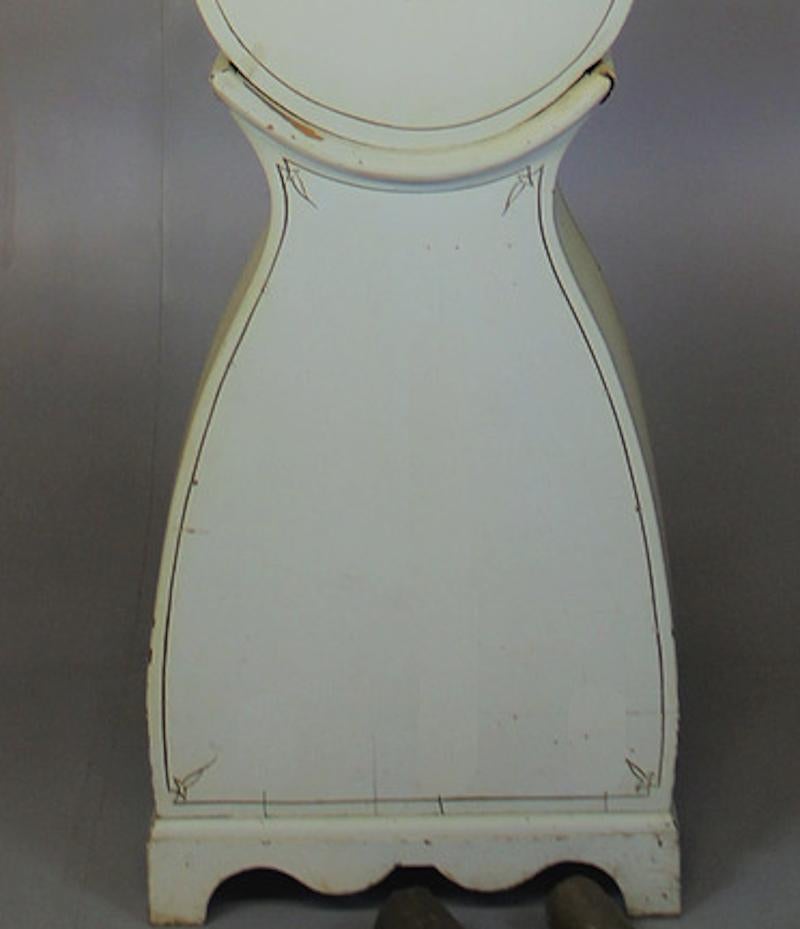 Antique Mora Clock Swedish White 1800s Gustavian In Good Condition For Sale In LONDON, GB