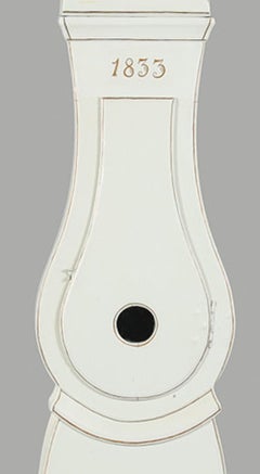 Antike Mora-Uhr Schwedisch Weiß Gustavianisch 1833 Landhausstil