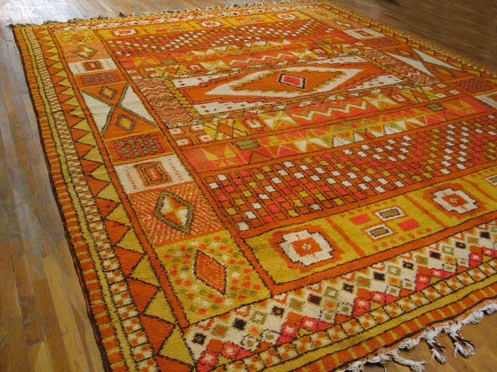 Wool Mid 20th Century Moroccan Carpet  ( 12' x 15' - 366 x 457 ) For Sale