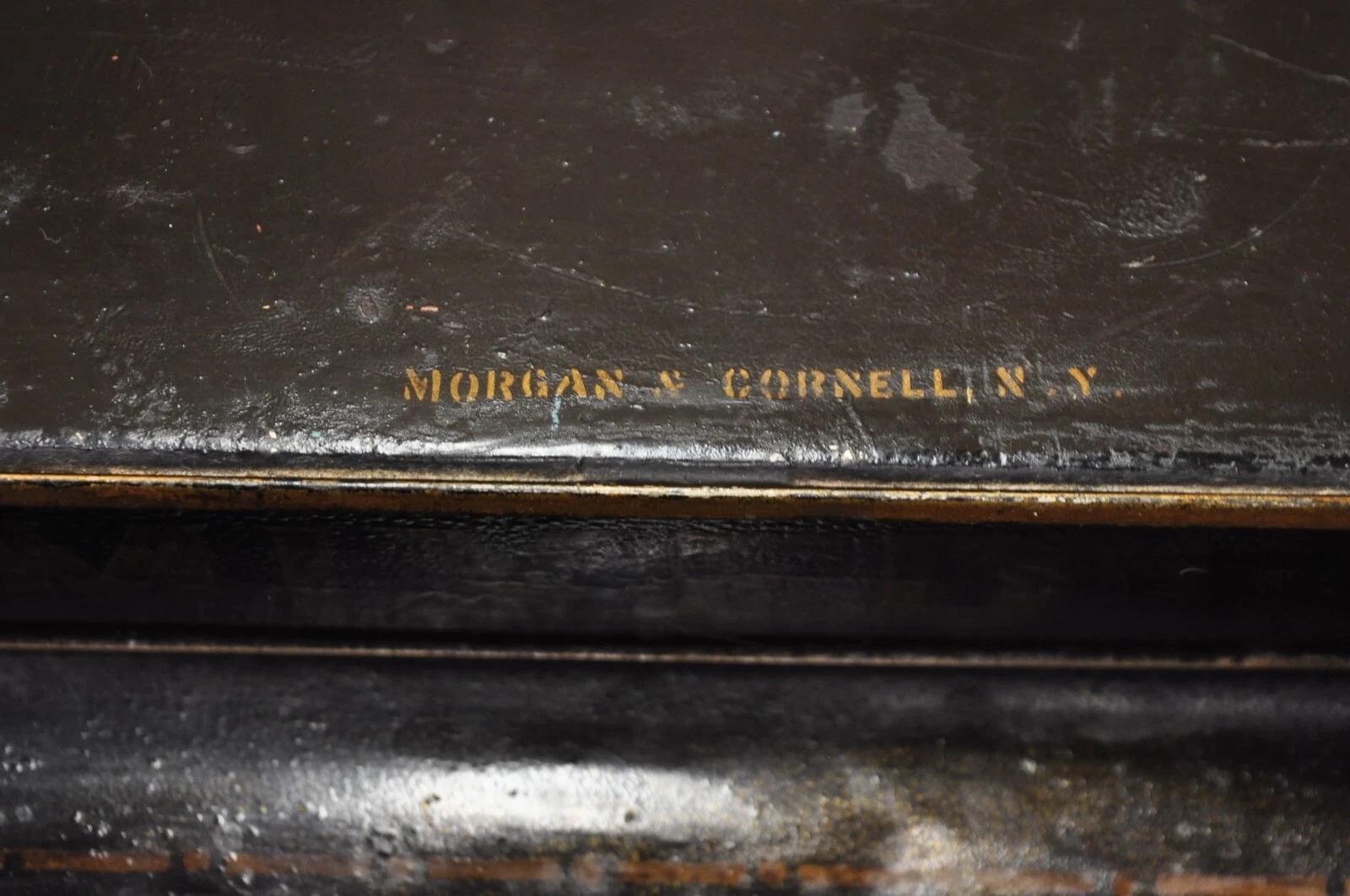 Antique Morgan & Cornell NY 1890 Tin Rolltop Tea Hopper Store Spice Bin Display For Sale 1