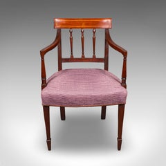 Antique Morning Room Chair, English, Desk, Elbow Seat, Reception Hall, Regency