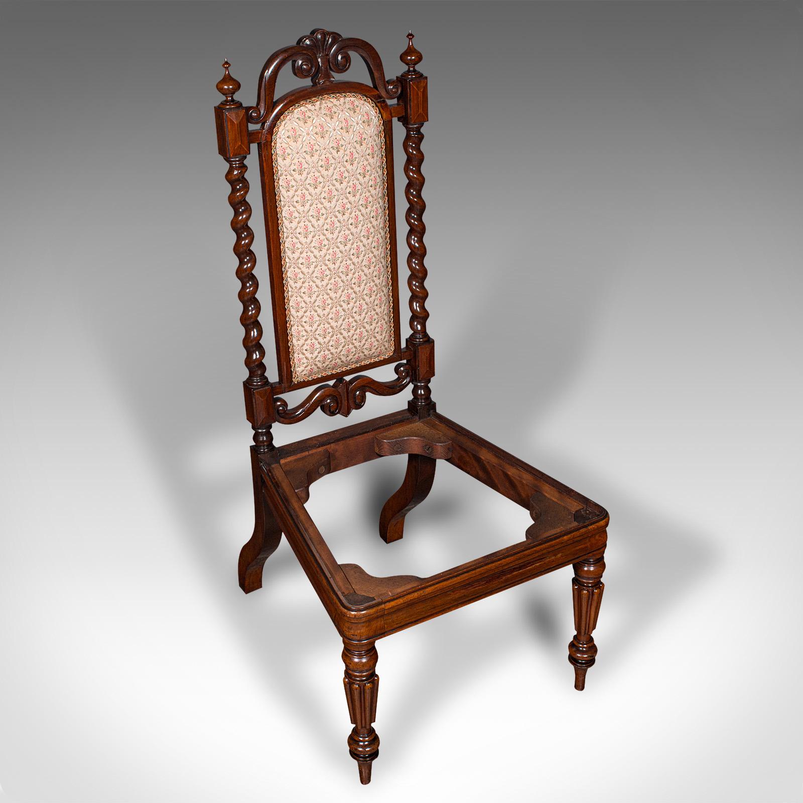 Antique Morning Room Chair, English, Silk Cotton, Side Seat, William IV, C.1835 For Sale 5