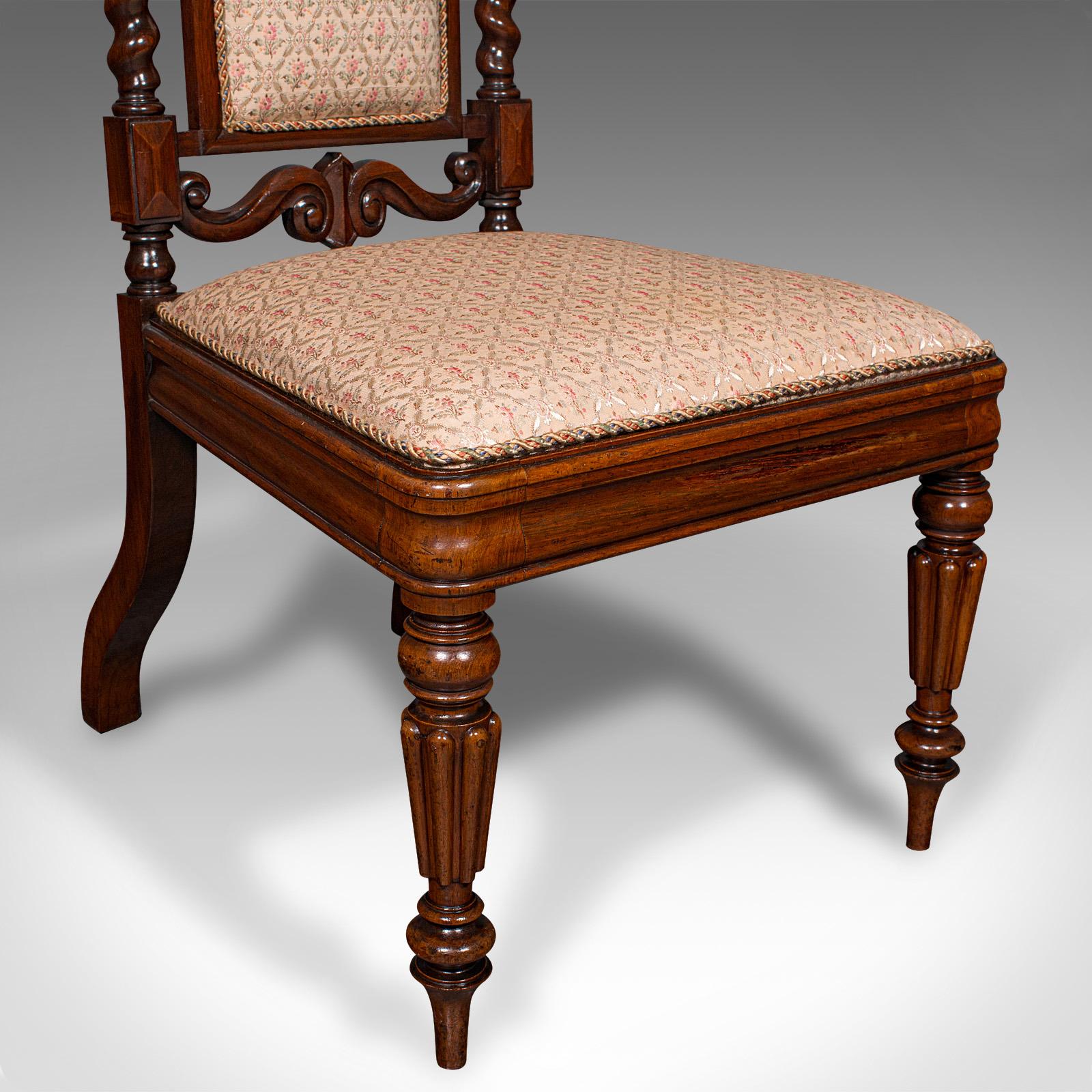 Antique Morning Room Chair, English, Silk Cotton, Side Seat, William IV, C.1835 For Sale 6