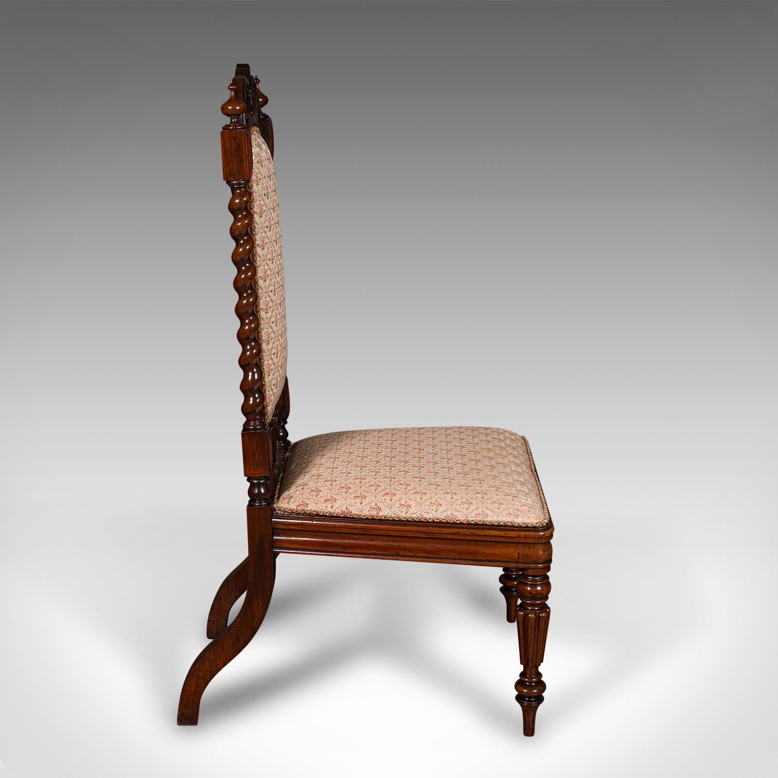 British Antique Morning Room Chair, English, Silk Cotton, Side Seat, William IV, C.1835 For Sale