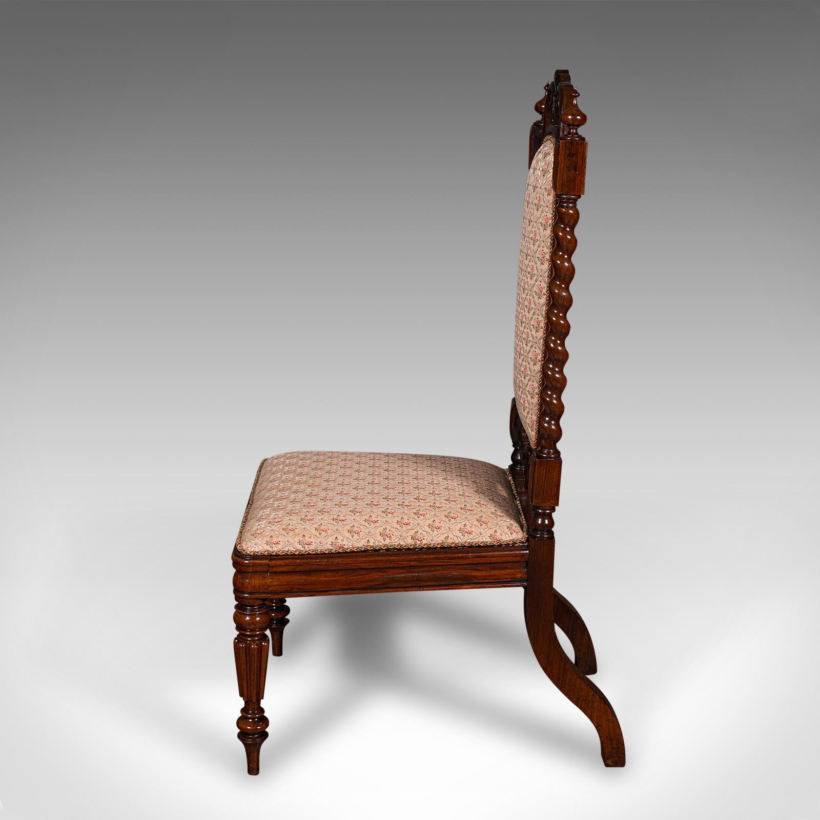 Antique Morning Room Chair, English, Silk Cotton, Side Seat, William IV, C.1835 In Good Condition For Sale In Hele, Devon, GB