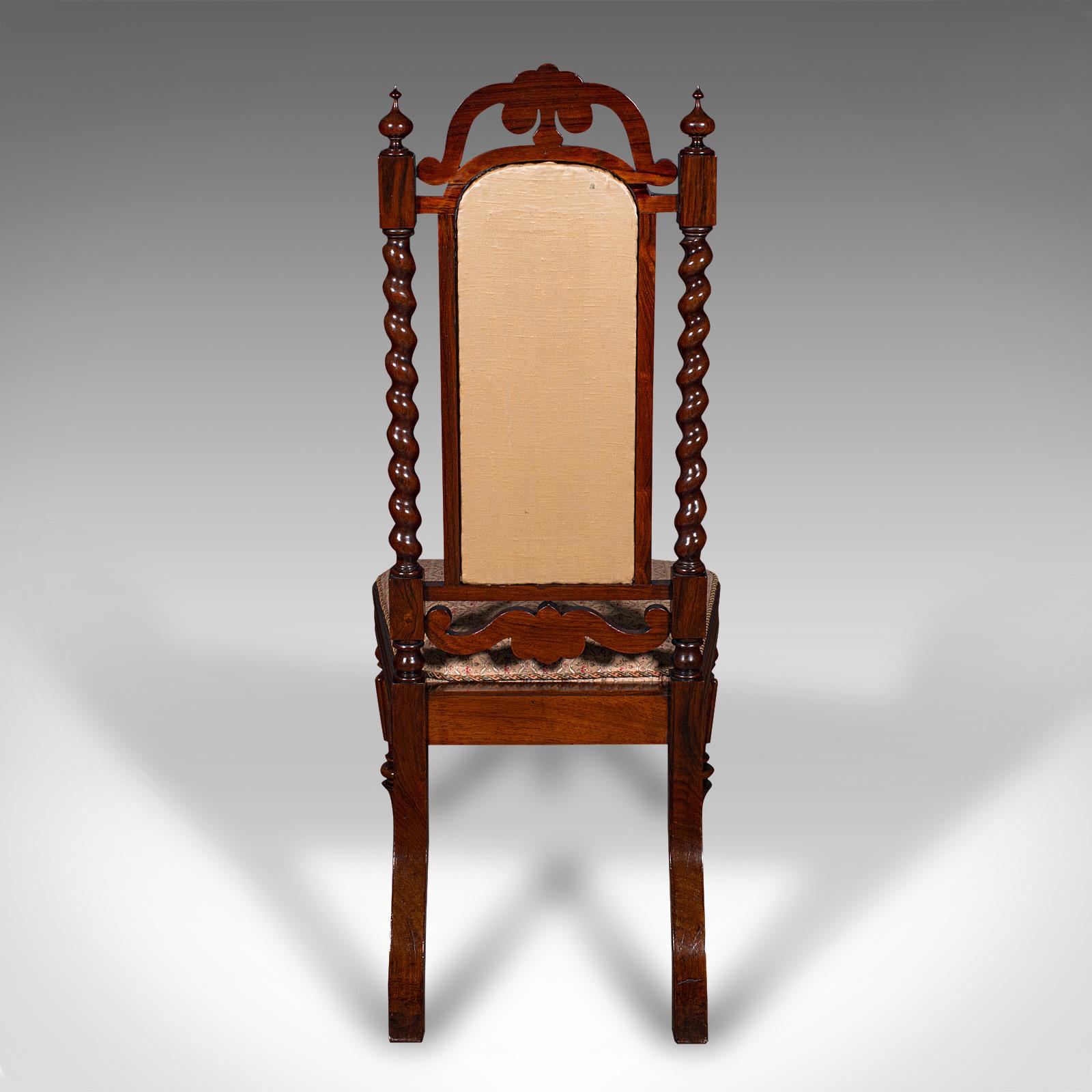 19th Century Antique Morning Room Chair, English, Silk Cotton, Side Seat, William IV, C.1835 For Sale