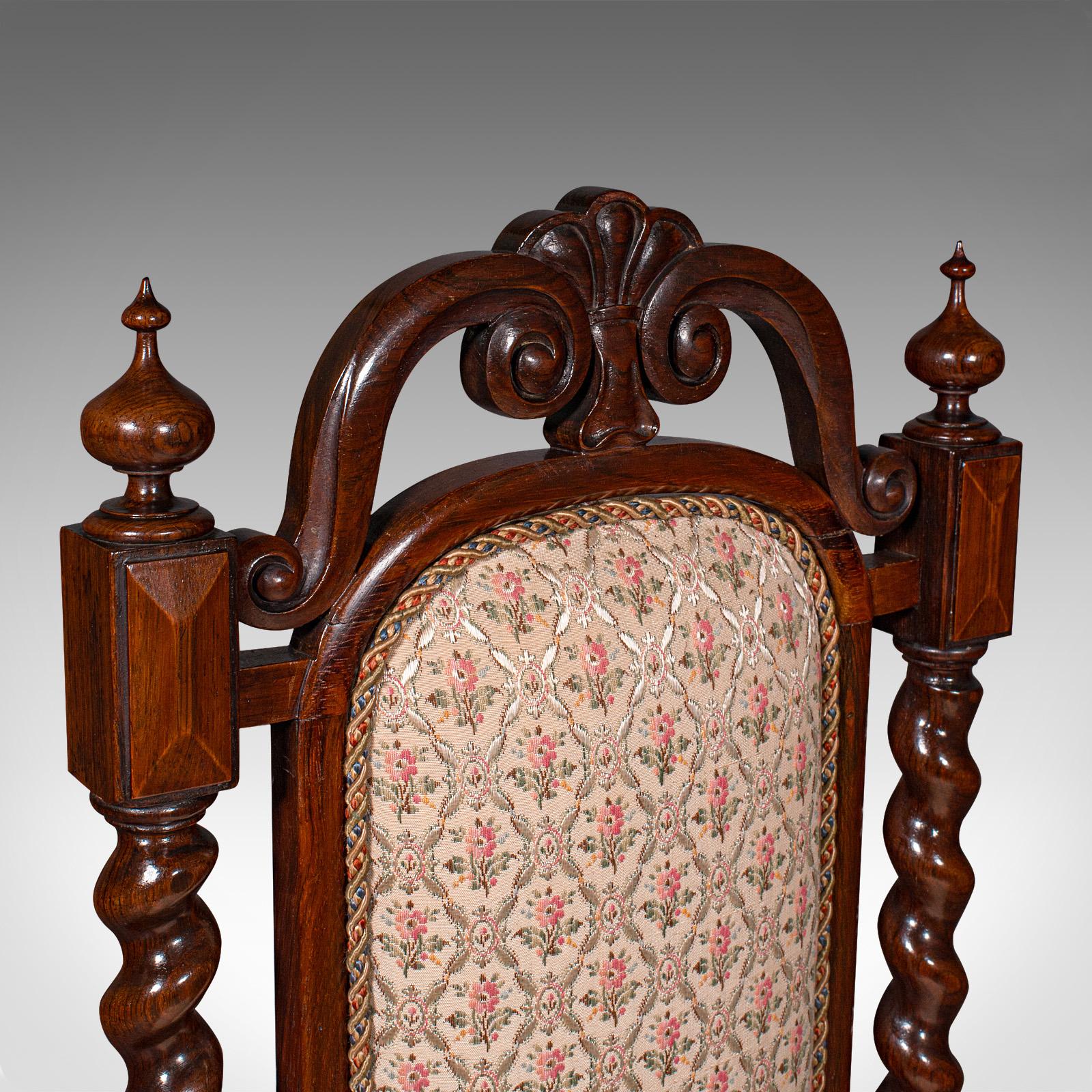 Antique Morning Room Chair, English, Silk Cotton, Side Seat, William IV, C.1835 For Sale 1
