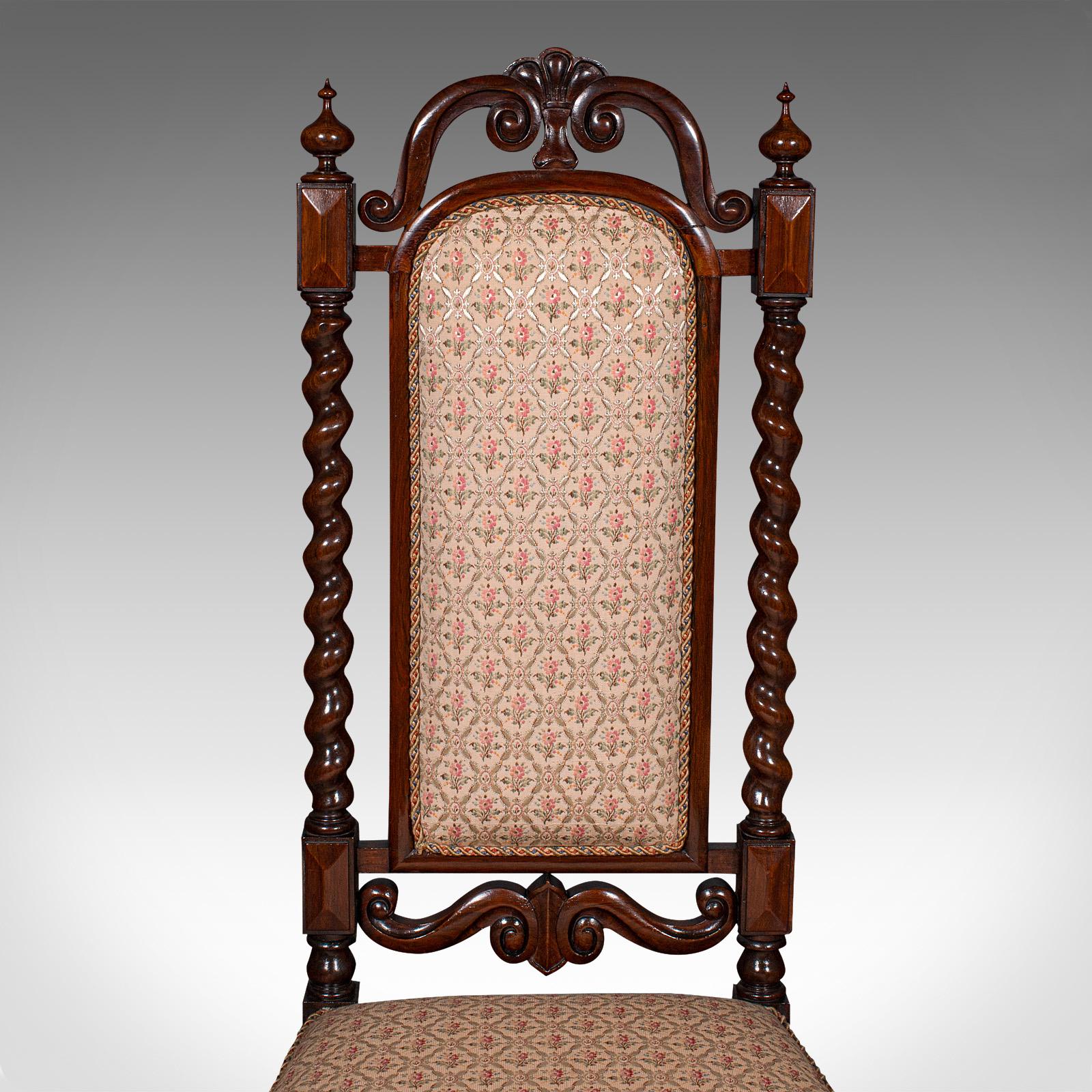 Antique Morning Room Chair, English, Silk Cotton, Side Seat, William IV, C.1835 For Sale 2